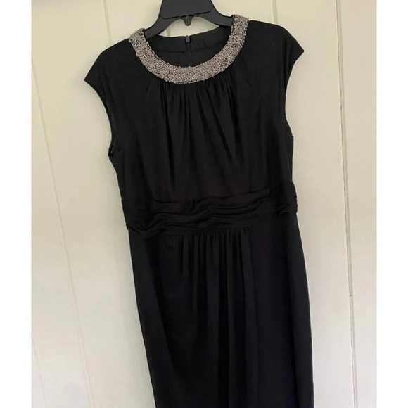 Alex Evenings, Beaded Neck Ruched Gown, Black, Size 14 Petite - Picture 3 of 8